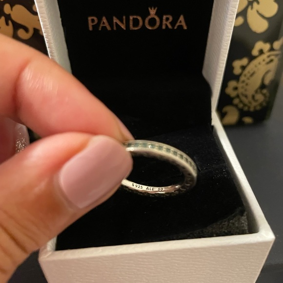 SOLD!!!Pandora Sparkle and Hearts Turquoise ring - Picture 4 of 4